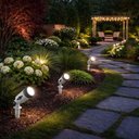 Ver imagem 2 de Kit 2 Luminárias Espeto para Jardim Bivolt Branco Projetores em Termoplástico Lâmpada E27 Summer