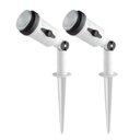 Ver imagem 1 de Kit 2 Luminárias Espeto para Jardim Bivolt Branco Projetores em Termoplástico Lâmpada E27 Summer