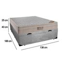 Ver imagem 3 de Cama Box Baú Casal Suede + Colchão Ortobom Airtech Molas Ensacadas 138x188x65 Cinza