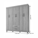 Ver imagem 4 de Roupeiro Copacabana New 6 Portas 2 Gavetas Benetil Móveis