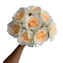Ver imagem 3 de 15 Rosas Artificiais Creme em Haste Longa para Decoração e Arranjos Finos