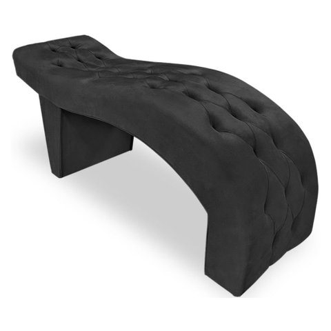 Maca Estofada Capitonê Clínica Salão Estética Suede Eduarda:Preto