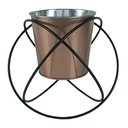 Ver imagem 1 de Cachepot em Metal Cobre Prateado 20cm 17 5cm 16 4cm