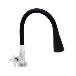 Torneira Cozinha Mesa Silicone Preto C29 Cone Jato Duplo