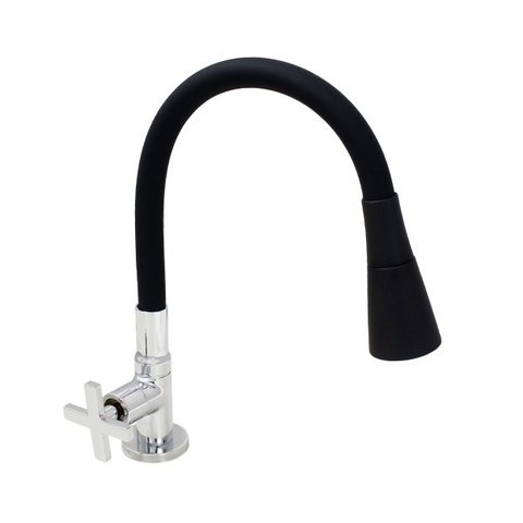 Torneira Cozinha Mesa Silicone Preto C29 Cone Jato Duplo
