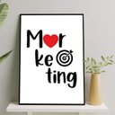 Ver imagem 1 de Quadro Profissão Marketing 24x18cm - com vidro:Madeira branca