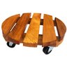Suporte para Vaso Plantas 30cm Redondo com Rodinhas Madeira - 1