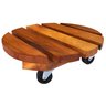 Suporte para Vaso Plantas 30cm Redondo com Rodinhas Madeira - 4