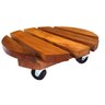 Suporte para Vaso Plantas 30cm Redondo com Rodinhas Madeira - 2