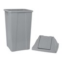 Ver imagem 4 de Lixeira Cesto Quadrado 25 L Com Tampa Vai-vem Cinza