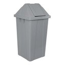 Ver imagem 6 de Lixeira Cesto Quadrado 25 L Com Tampa Vai-vem Cinza