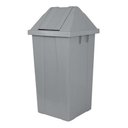 Ver imagem 3 de Lixeira Cesto Quadrado 25 L Com Tampa Vai-vem Cinza