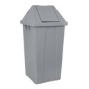 Ver imagem 5 de Lixeira Cesto Quadrado 25 L Com Tampa Vai-vem Cinza