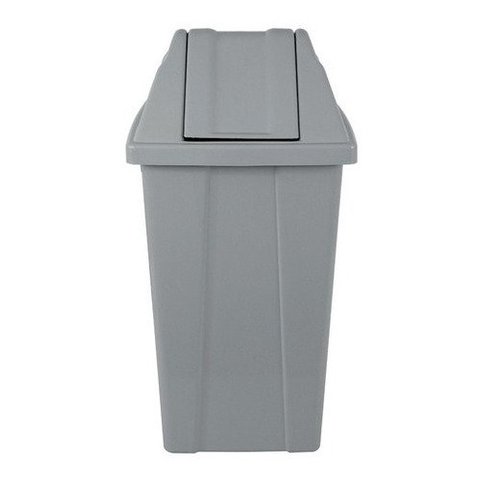 Lixeira Cesto Quadrado 25 L Com Tampa Vai-vem Cinza