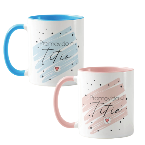 Conjunto 2 Canecas Revelação de Gravidez para Titio e Titia