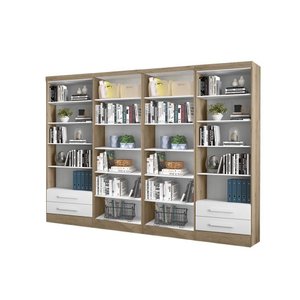 Kit com 4 Livreiros Branco/carvalho - Fdecor