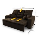 Ver imagem 3 de Sofá Retrátil e Reclinável 200cm Suede com Molas Espirais Europa King House