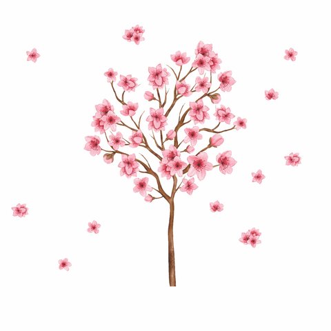 Adesivo de Parede Infantil Árvore de Cerejeira
