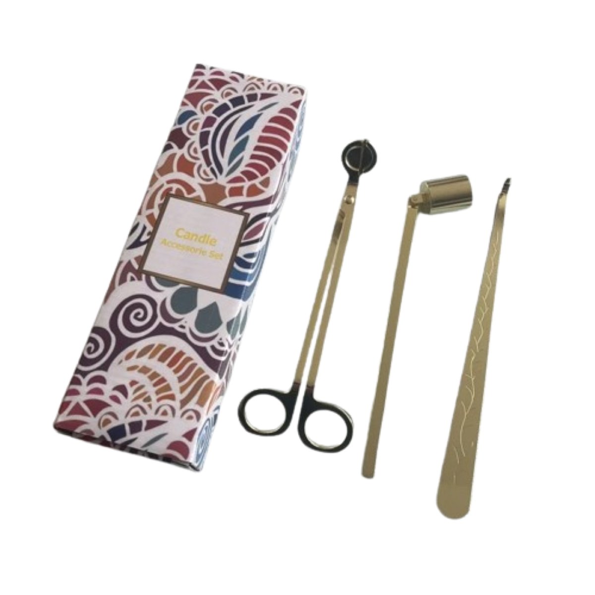 Tesoura Abafador Pinça para Pavio de Vela Kit Tool para Vela:dourado