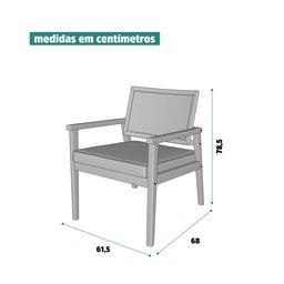 Poltrona Caraíva Linho com Detalhe de Tela no Encosto para Sala e Escritório - Lv Móveis - 6
