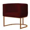 Ver imagem 3 de Kit 4 Poltronas Reforçada Decorativa Sala Estar Jantar Gabriela Base Ferro Bronze Suede Marsala