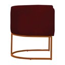 Ver imagem 4 de Kit 4 Poltronas Reforçada Decorativa Sala Estar Jantar Gabriela Base Ferro Bronze Suede Marsala