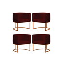 Ver imagem 1 de Kit 4 Poltronas Reforçada Decorativa Sala Estar Jantar Gabriela Base Ferro Bronze Suede Marsala