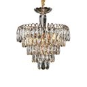 Ver imagem 1 de Lustre Clássico Veneza em Metal e Cristal para Sala de Jantar e Ambientes Modernos - 65x55cm