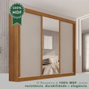 Ver imagem 7 de Guarda-Roupa Casal com Espelho 3 Portas 4 Gavetas 100% MDF Ipanema Off White/Cinamomo