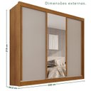Ver imagem 3 de Guarda-roupa Casal com Espelho 3 Portas 4 Gavetas 100% Mdf Ipanema