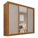 Ver imagem 2 de Guarda-Roupa Casal com Espelho 3 Portas 4 Gavetas 100% MDF Ipanema Off White/Cinamomo