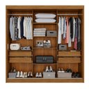 Ver imagem 4 de Guarda-Roupa Casal com Espelho 3 Portas 4 Gavetas 100% MDF Ipanema Off White/Cinamomo