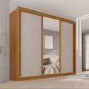 Ver imagem 1 de Guarda-Roupa Casal com Espelho 3 Portas 4 Gavetas 100% MDF Ipanema Off White/Cinamomo
