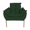 Ver imagem 2 de Poltrona para Escritório Base Cobre Suede Verde - Belliv Decor