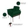 Poltrona para Escritório Base Cobre Suede Verde - Belliv Decor - 5