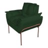 Poltrona para Escritório Base Cobre Suede Verde - Belliv Decor - 1