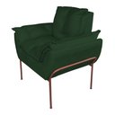 Ver imagem 1 de Poltrona para Escritório Base Cobre Suede Verde - Belliv Decor