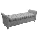 Ver imagem 2 de Recamier Puff Estofado Casal 140 Cm Ágata Linho Cinza
