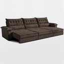 Ver imagem 1 de Sofá Retrátil e Reclinável 4,20m com Molas e Espuma D33 Thunder Velusoft Café Cama Inbox