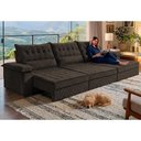 Ver mais imagens de Sofá Retrátil e Reclinável 4,20m com Molas e Espuma D33 Thunder Velusoft Café Cama Inbox