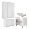 Quarto de Bebê Blenda e Berço Alice Branco Acetinado com Colchão Gazin – Phoenix Baby - 1