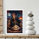 Ver imagem 1 de Quadro Cigano Wladimir - Bola Cristal 24x18cm - com Vidro:moldura Branca