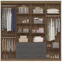 Ver imagem 2 de Guarda Roupa Casal 8 Portas 6 Gavetas Liverpool - Jequitiba / Grafite