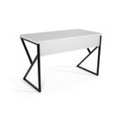 Ver imagem 2 de Mesa Escrivaninha Escritório Branca 120cm Tampo Base Metal