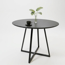 Ver imagem 5 de Mesa com Pés de Ferro Jantar Laís 110 Cm Modelo Industrial Preto
