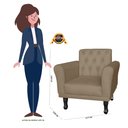 Ver imagem 5 de Poltrona Decorativa Classic Capitonê Suede Diversas Cores - DS Estofados - Capuccino
