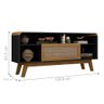 Rack para TV com Nichos Zuleide Efeito Palha Preto - 2