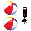 Ver imagem 2 de KIT C/ 2 Bola De Praia PVC Inflável Colorida MÉDIA 51CM + Bomba de ar