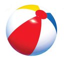 Ver imagem 1 de KIT C/ 2 Bola De Praia PVC Inflável Colorida MÉDIA 51CM + Bomba de ar