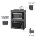 Ver imagem 3 de Balcão para Cooktop e Forno Microondas 75cm Adriana Cinza - Ajl Móveis